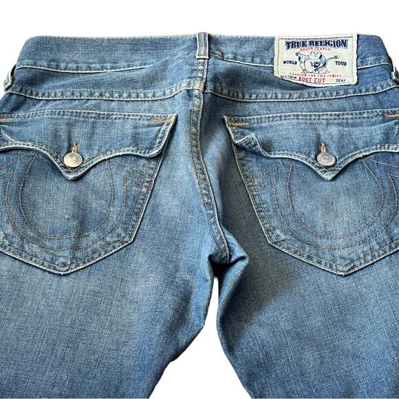 True Religion Bootcut Back Flap Pocket Blue Jeans Size 30 - Picture 4 of 11